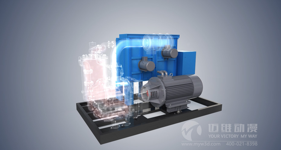 雙螺桿壓縮機三維動畫 雙螺桿壓縮機三維動畫