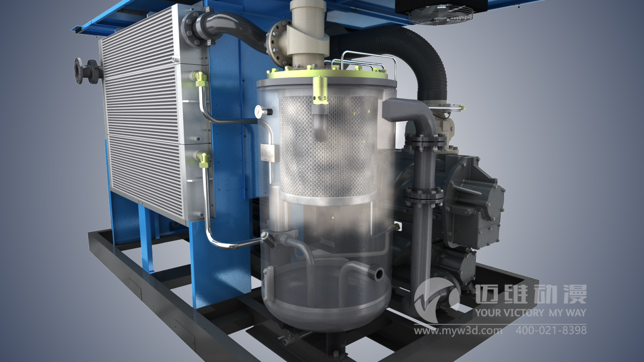 雙螺桿壓縮機三維動畫 雙螺桿壓縮機三維動畫