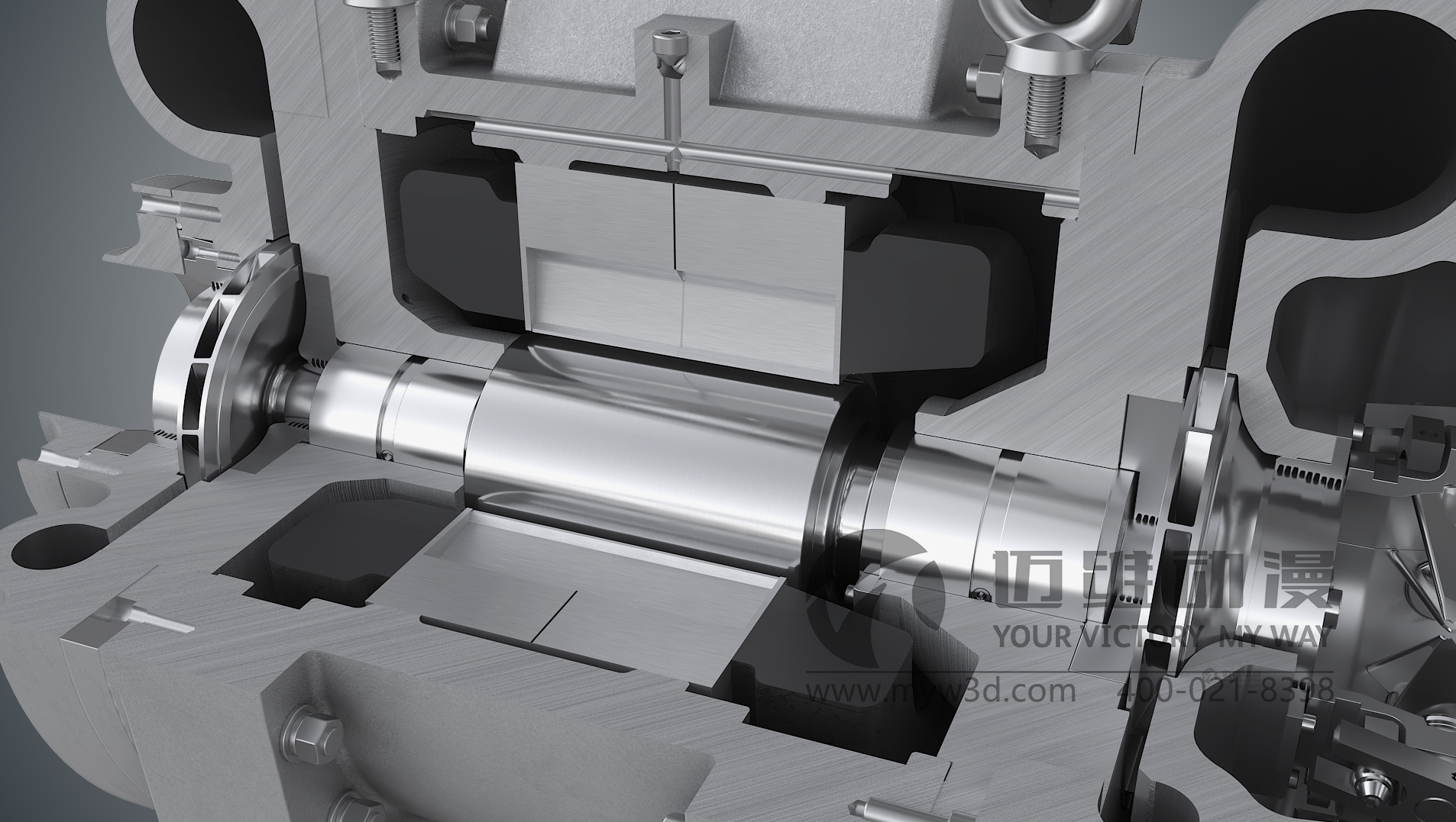 氣浮壓縮機(jī)三維動(dòng)畫(huà)展示(圖3) 氣浮壓縮機(jī)三維動(dòng)畫(huà)展示(圖3)