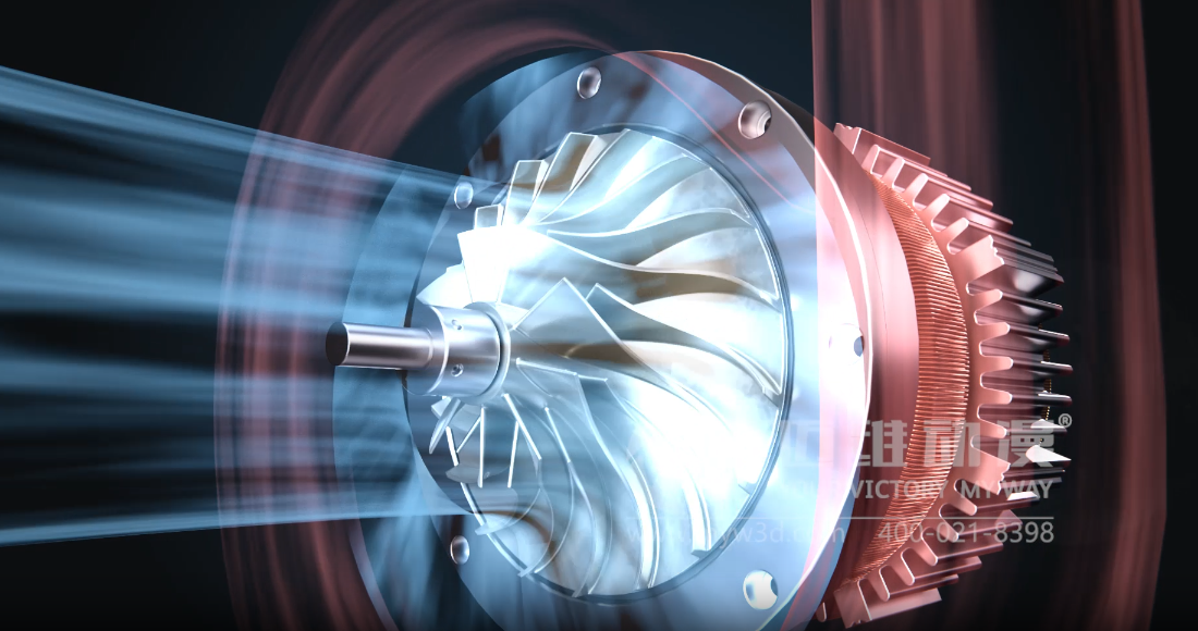 空氣懸浮高速離心鼓風機三維動畫展示(圖5) 空氣懸浮高速離心鼓風機三維動畫展示(圖5)