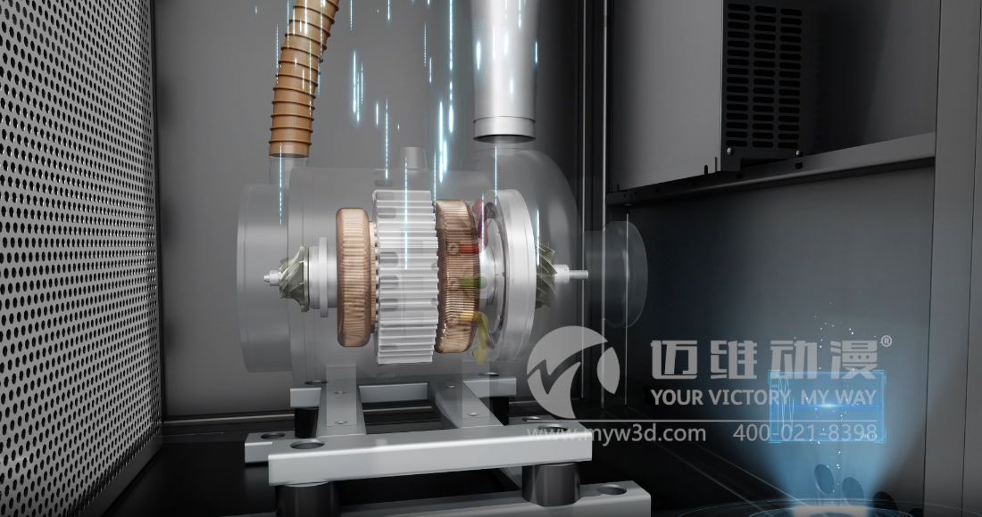 空氣懸浮高速離心鼓風機三維動畫展示(圖7) 空氣懸浮高速離心鼓風機三維動畫展示(圖7)