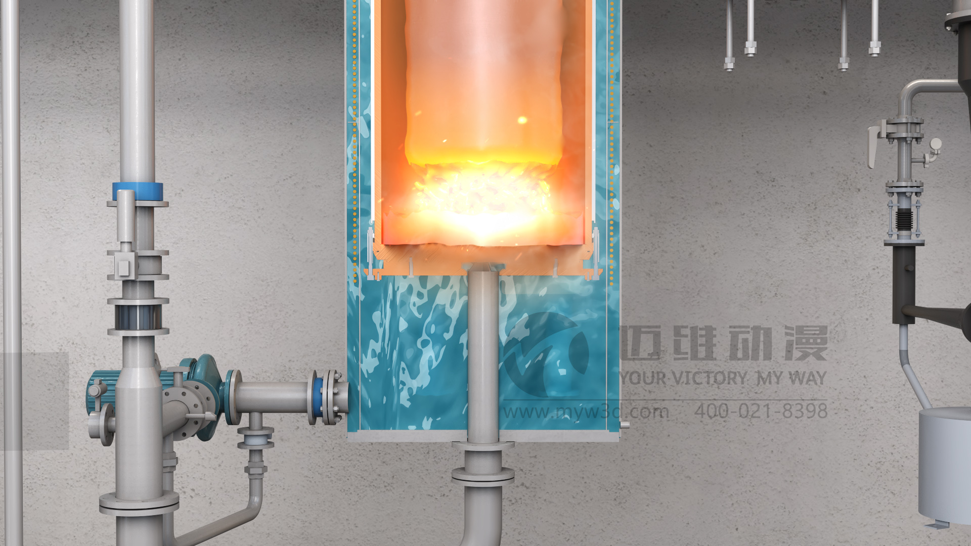 真空自耗-特鋼冶煉工藝三維動(dòng)畫展示(圖3) 真空自耗-特鋼冶煉工藝三維動(dòng)畫展示(圖3)