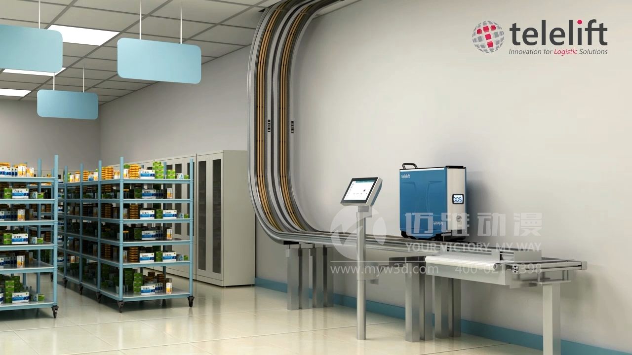 醫(yī)院智能軌道AGV小車三維動畫展示(圖3) 醫(yī)院智能軌道AGV小車三維動畫展示(圖3)