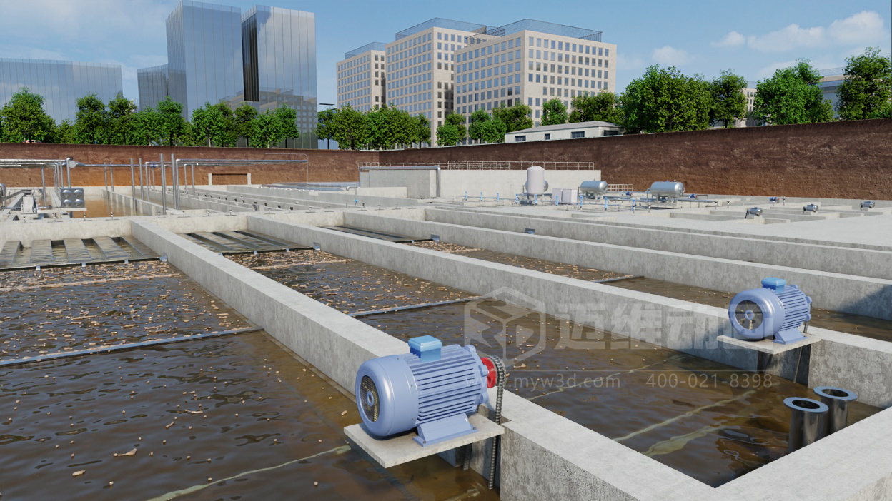 工業(yè)三維動(dòng)畫(huà)制作,企業(yè)展示市政污水處理技術(shù)的得力宣傳展示工具！(圖1)