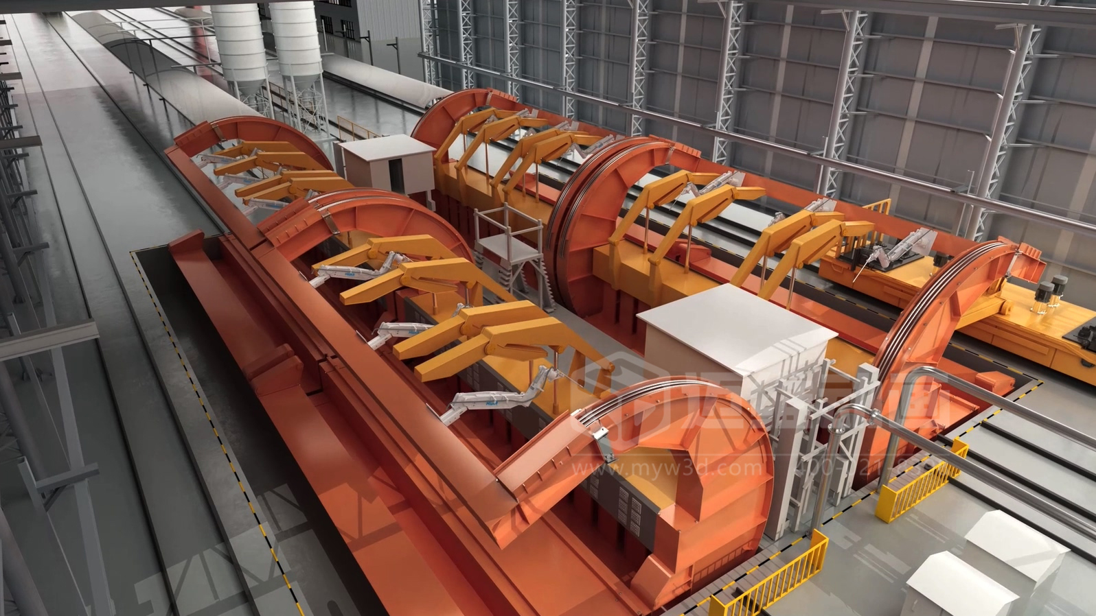 智慧工廠工藝流程展示如何做到直觀易懂？工業(yè)3D動(dòng)畫制作實(shí)景還原火車廂余料自動(dòng)化清洗全流程(圖1)