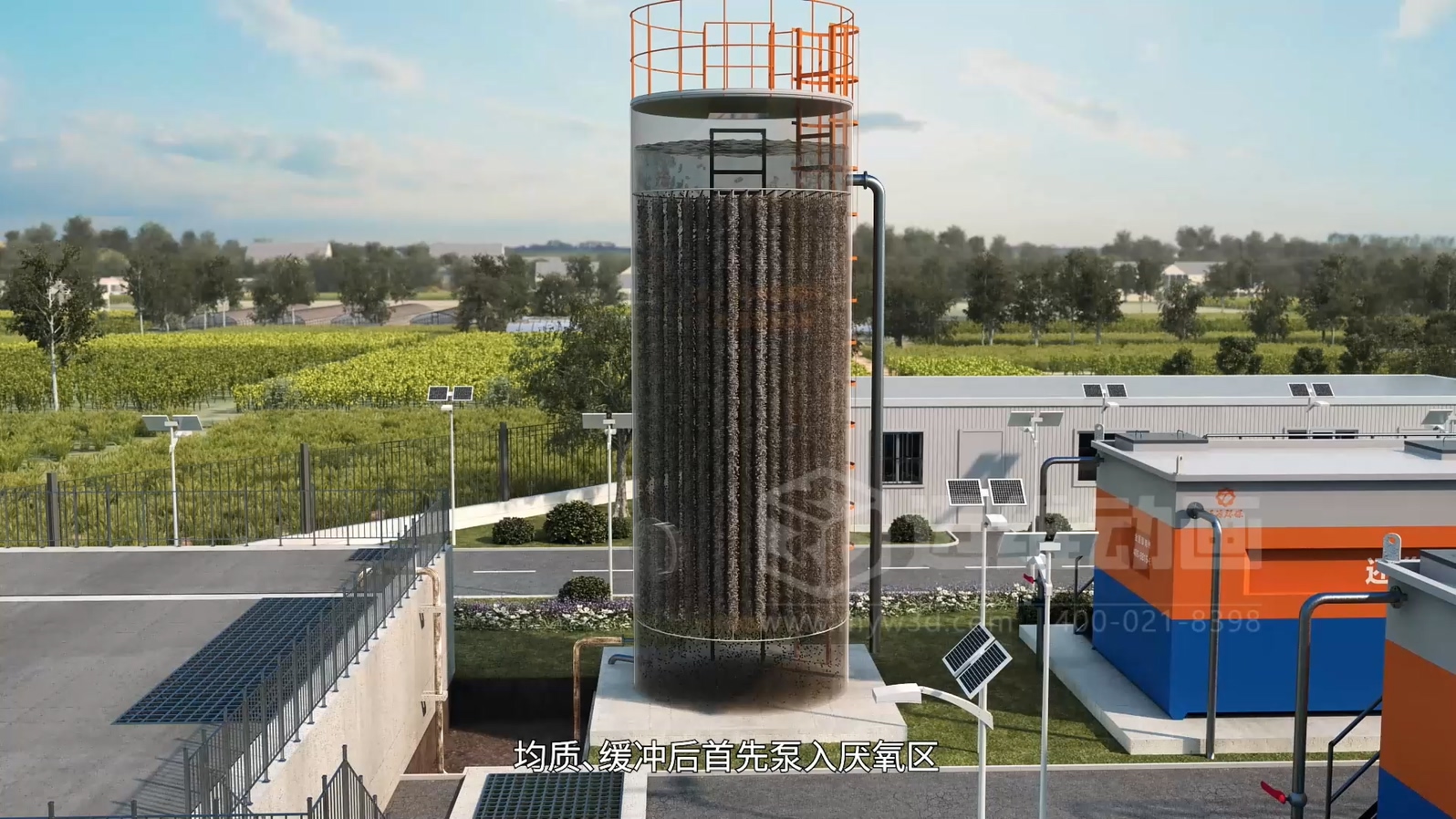 鄉(xiāng)鎮(zhèn)污水一體化處理工藝技術(shù)3D動畫展示(圖2) 鄉(xiāng)鎮(zhèn)污水一體化處理工藝技術(shù)3D動畫展示(圖2)