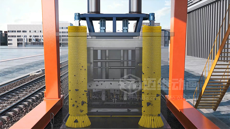 海大機(jī)器人-火車箱機(jī)器人粘凍煤清車系統(tǒng)三維動(dòng)畫(圖4) 海大機(jī)器人-火車箱機(jī)器人粘凍煤清車系統(tǒng)三維動(dòng)畫(圖4)