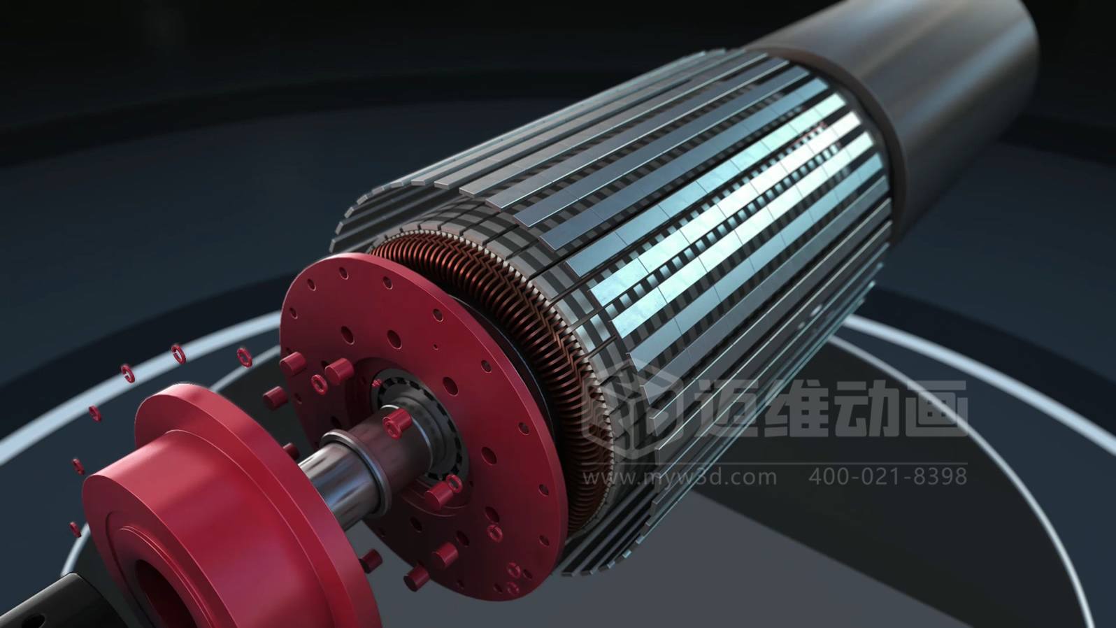電機(jī)企業(yè)選型必看！三維動(dòng)畫還原永磁直驅(qū)電機(jī)全場(chǎng)景表現(xiàn)：從結(jié)構(gòu)、效能到場(chǎng)景應(yīng)用，可視化看懂 “無(wú)齒輪驅(qū)動(dòng)” 黑科技(圖2)