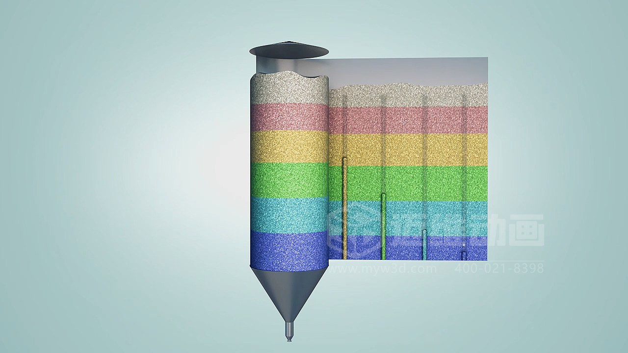 粉粒體物料處理系統(tǒng)三維動畫(圖6) 粉粒體物料處理系統(tǒng)三維動畫(圖6)