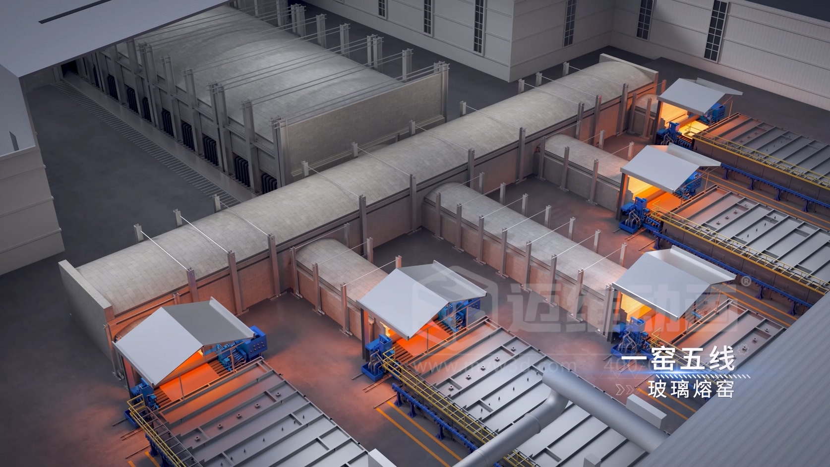 光伏玻璃生產(chǎn)線動(dòng)畫(huà)：把1600℃的核心工藝，“燒”給客戶看(圖2)